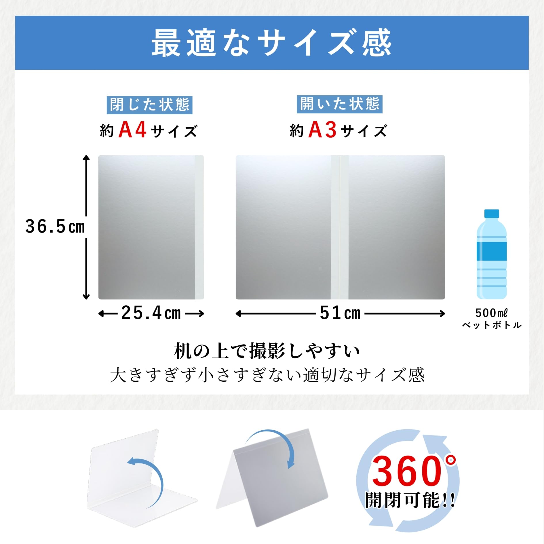 Amazon | ピノスタジオ 物撮り レフ板 Mサイズ 反射板 解説マニュアル